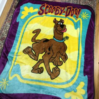 Scooby Doo Plush Thick Fleece Blanket Vintage Rare Hanna Barbara 50 X 60