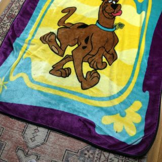 Scooby Doo Plush Thick Fleece Blanket Vintage Rare Hanna Barbara 50 X 60 2