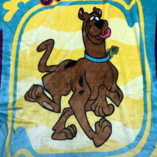 Scooby Doo Plush Thick Fleece Blanket Vintage Rare Hanna Barbara 50 X 60 3