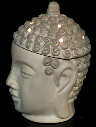 Scentsy Bali Buddha Head Zen Aromatherapy Ceramic Wax Warmer Oil Burner,  Rare