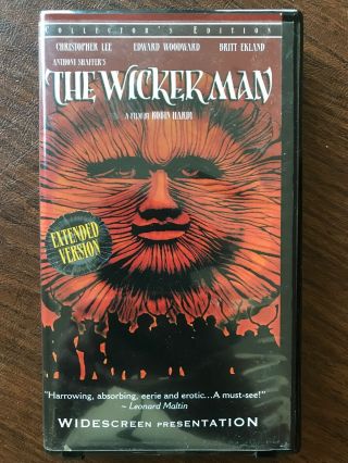 The Wicker Man (vhs 1973) Anchor Bay Widescreen Horror Extended Clamshell Rare