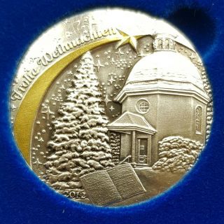Rare 2012 Austrian Christmas.  999 Silver Medal 35gms Box & Med32