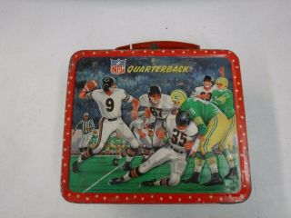 Rare Vintage Nfl Quarterback Lunchbox Packers Bears Giants Browns1964