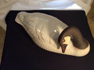Vintage Rare & Unique Large Glazed Pottery Of A Canadian/snow Goose 20 1/2” Long