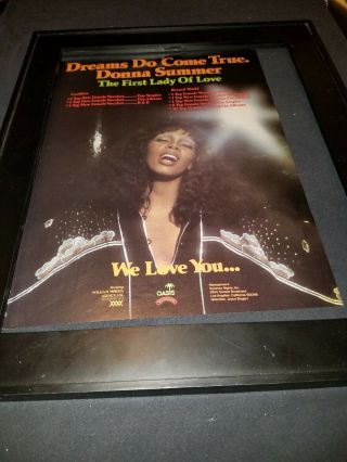 Donna Summer The First Lady Of Love Rare Promo Poster Ad Framed