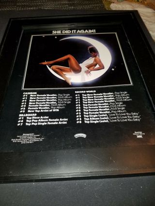 Donna Summer Casablanca Records Rare Promo Poster Ad Framed 2