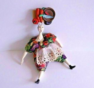Poupies By Isabelle Ceramic Hand Crafted And Hand Painted Collectible Doll Rare