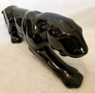 Vintage Shiny Black Panther Animal 1950s Tv Statue Figure Decor Rare