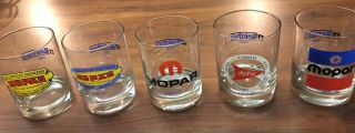5 Mopar Master Parts Award Drink Glasses 1995 & 1996 Rare Cocktail