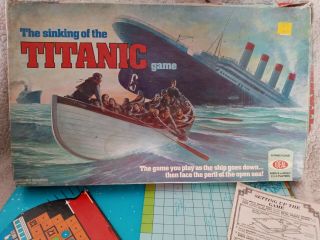 Rare 1976 The Sinking Of The Titanic Board Game By Ideal Toy Corp Near Complete