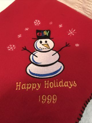 1999 eBay Happy Holidays Fleece Blanket EBayana Rare 2