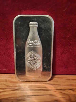 1 Oz Rare Coca Cola Nashville.  999 Fine Silver Art Bar