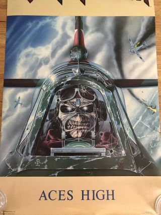 Rare 1985 Iron Maiden Aces High Poster 22 
