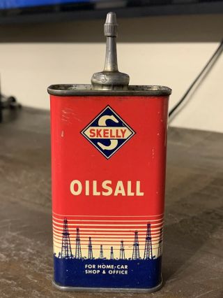 Rare Vintage Skelly Oilsall Motor Oil Lead Top Handy Oiler