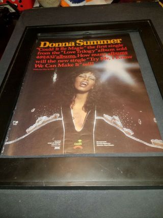 Donna Summer Try Me I Know We Can Make It Rare Promo Poster Ad Framed