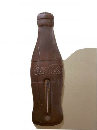 Rare - Vintage Brass Coca Cola Soda Pop 30 " Thermometer Sign - Aged Patina