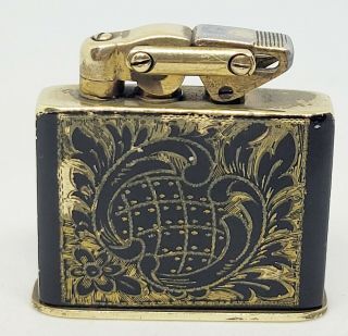 Vintage Rare Black & Brass Kw Karl Wieden Pocket Lighter &
