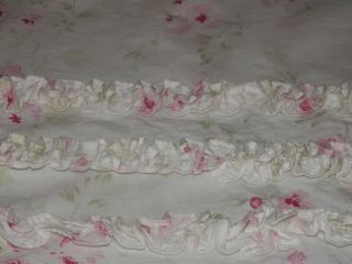 Rare Panel Pair Simply Shabby Chic Shower Curtain Cherry Blossom Ruffled Ashwell