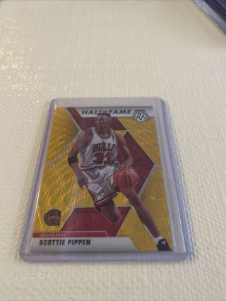 2019 - 20 Rare Mosaic Scottie Pippen /10 Hall Of Fame Mosaic Gold Wave Tmall 292