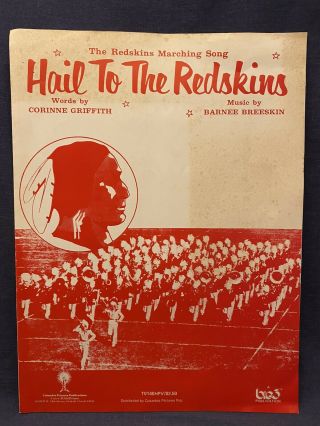 Httr Hail To The Redskins Sheet Music Marching Song C Griffith Banned Logo Rare