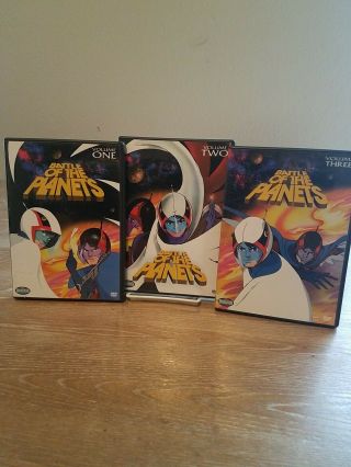 Battle Of The Planets Vol.  1 2 3 Dvds Rare 70s Anime G - Force Casey Kasem Rhino