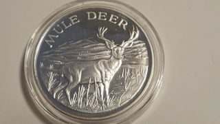 Rare 2oz Mule Deer North American Wildlife Series Proof.  999 Silver Round