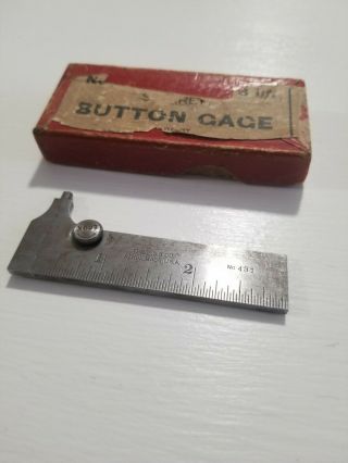 RARE Vintage L.  S.  Starrett No.  431 Button Gage Slide Rule Caliper Early 1900 ' s 2