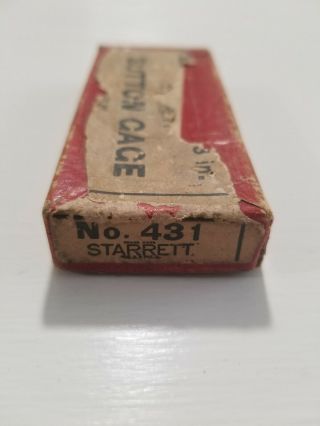 RARE Vintage L.  S.  Starrett No.  431 Button Gage Slide Rule Caliper Early 1900 ' s 3