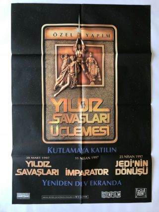 Star Wars Trilogy - 1990s - Vintage Turkish Movie Poster - Rare - C8