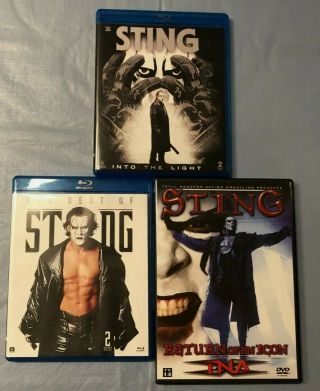 Wwe Best Of Sting & Into The Light Oop Rare Blu - Ray & Return Of Icon Dvd Aew Wcw