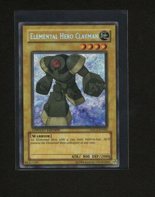 1x Yu - Gi - Oh Elemental Hero Clayman Ehc2 - En002 Limited Edition Secret Rare Holo