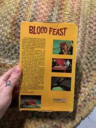 BLOOD FEAST COMET VIDEO HORROR SOV SLASHER OOP RARE SLIP BIG BOX HTF VHS 3