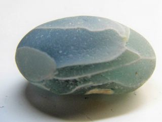 1 Multi Xl Egg Like Blue & Gray 0.  5oz Jq Rare Seaham English Sea Glass