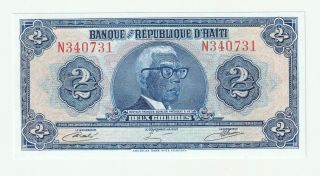 Haiti 1979 2 P.  231a Gourdes Unc " Tyvek " Rare