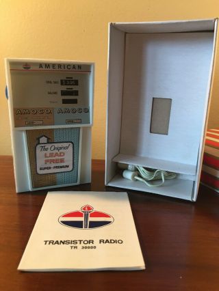 Rare Vintage Amoco Transistor Radio Lead Gasoline Pump Box