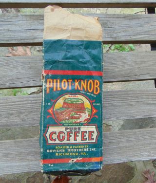 Very Rare Vintage Pilot - Knob Coffee Bag Pilot Mountain Nc