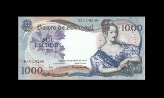 1967 Bank Of Portugal 1000 Escudos Rare ( (aunc))
