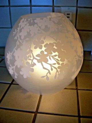 Ikea Knubbig Rare Large 8.  5 " Frosted Cherry Blossom Handmade Table Lamp Led Bulb