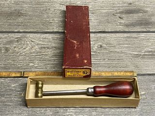 Rare Vintage Goodell - Pratt No.  92 Brass Hammer With Box