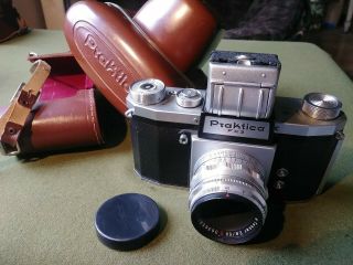 Rare Praktica Fx3 Automatic Camera With Case And Lens.  Not
