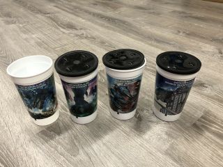 4 Vintage Godzilla Taco Bell Cup Soda Cups See Pictures The Movie Rare