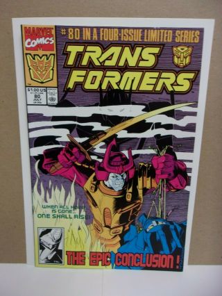 Transformers 80 (1991 Marvel Comics) Rare Last Issue 80 In Four - Issue Series