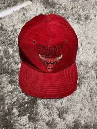 Vintage Chicago Bulls Corduroy Sports Twins Snapback Hat Rare Last Dance Mj