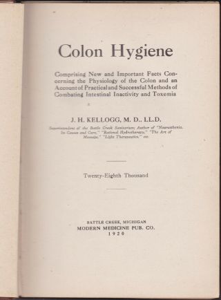 Rare 1920 Colon Hygiene John Harvey Kellogg Inventor Breakfast Cereal Eugenicist 2