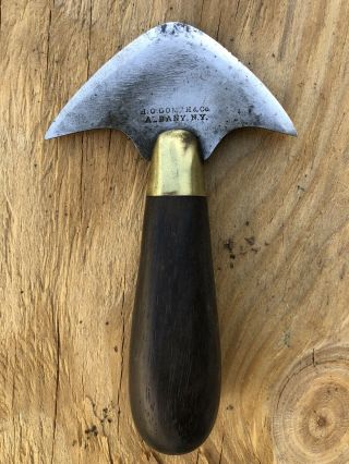 Rare Vintage Gomph Leather Rosewood Handle Head Knife
