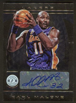 Karl Malone 2013 - 14 Panini Totally Certified Silver Signatures Auto Rare