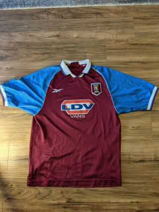 Vintage Aston Villa 1998/1999 Home Football Shirt - Medium (38”/40”) Rare
