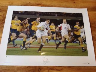 Magnificent Signed England Rugby Print.  - British And Irish Lions - Northampton.  Rare