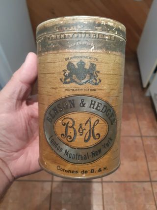 Vintage Rare Tobacco Tin Benson & Hedges London Montreal York