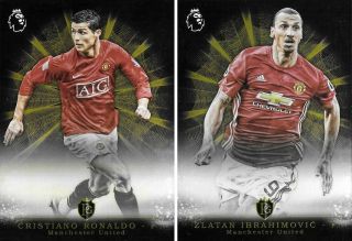 2016 Topps Premier Gold Epl Ronaldo & Ibrahimovic Man Utd Brilliance Rare Cards